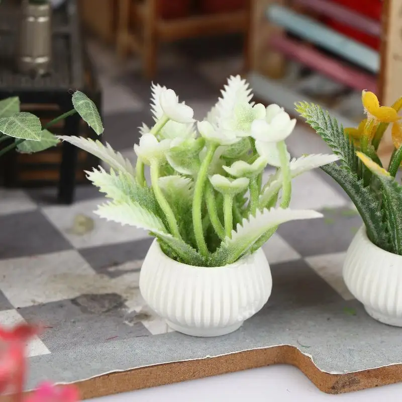 Simulation de plantes en pot pour maison de poupée, modèle de décoration de maison de poupée, Micro plantes de paysage, ornements, accessoires pour maison de poupée, 1/12