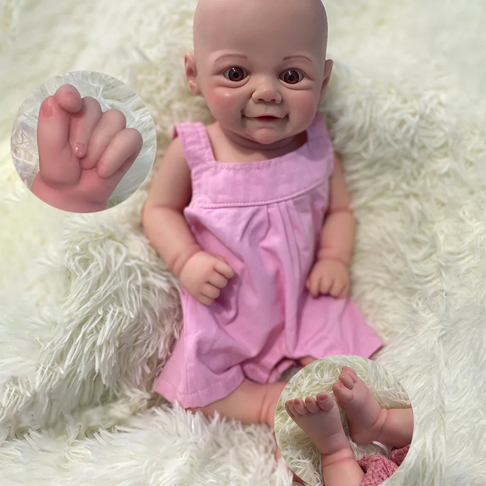 

17" Soft Silicone Reborn Baby Girl Doll Painted/Unpainted Rebirth Babies Washable Baby Spain Art Collectors For Doll Enthusiasts