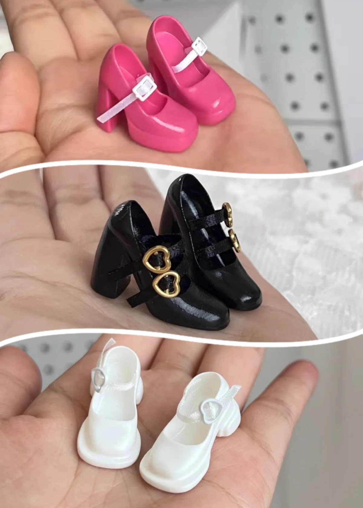 

【No Figure】Female Doll's Clothing Accessories Platform Shoes Retro Chunky Heels Fit Girl Action Figure Toys For OB24 OB22 Blyth