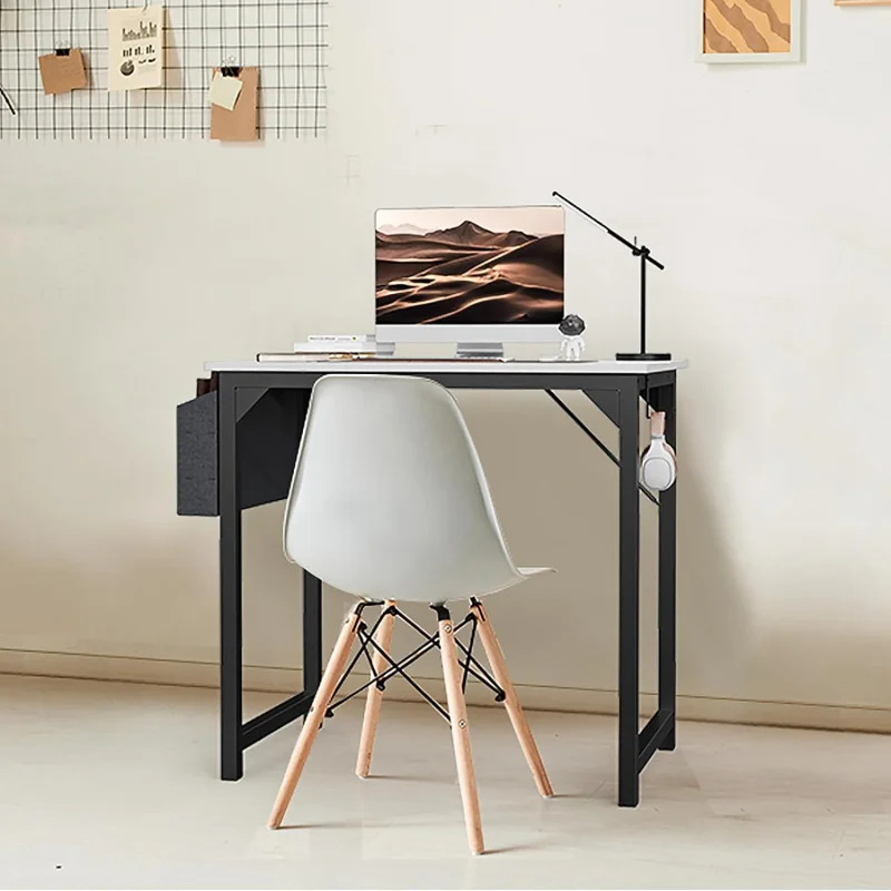 Small Computer Desk 32 Inch Office Gaming Study Writing Work Kids Student White Table Modern Simple Style Wood PC Workstati