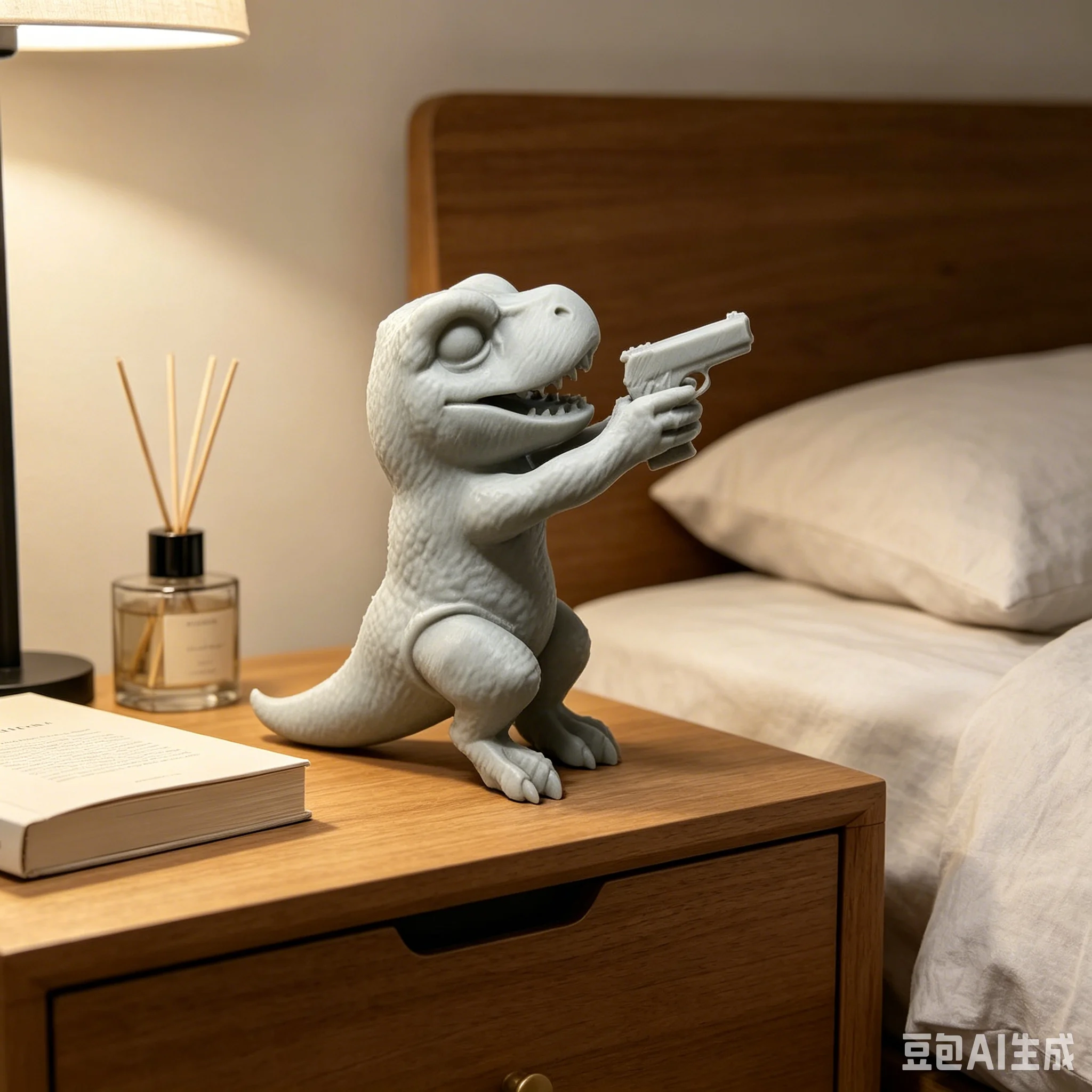 Gangster T-Rex Monitor Buddy Figurine,Mini Tyrannosaurus Ornament,Computer Monitor Funny Dinosaur Desktop Statue for Gaming Room