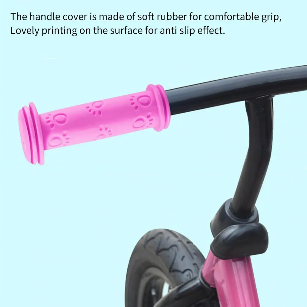 1 Pair Durable Comfortable Grip Bike Handle Sleeve Easy to Install Scooter Grip Palm Print Design Kid Bike Grip for Bike