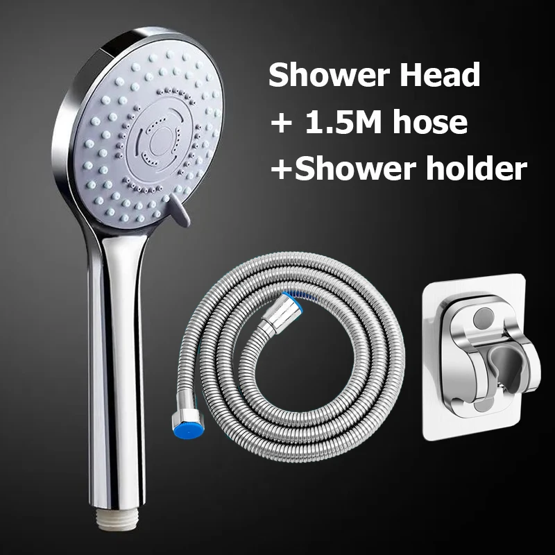 

5 Modes Shower Head Set High Rainfall Massage Handheld Bath Sprayer Nozzle Shower Head With Hose Bracket Bathroom Accessories