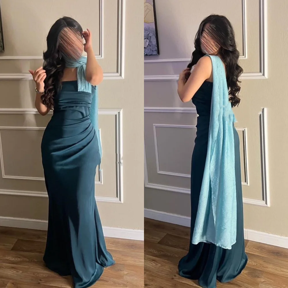 

Jiayigong Jersey Pleat Homecoming Mermaid One-shoulder Bespoke Occasion Gown Long Dresses Saudi Arabia