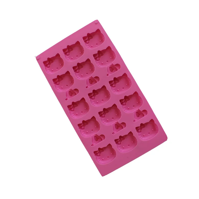 Kawaii Pink Hello Kitty Silicone Mold Cute Charm Ice Cream Chocolate Mold DIY Ice Cube Ice Making Baking Tool Birthday Gift