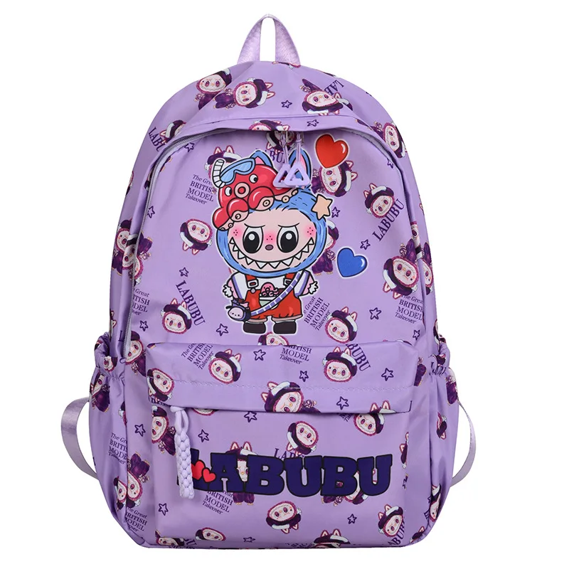 

New Labubu Children Middle School Schoolbag Nylon Backpack Cartoon Boys and Girls Casual Fashion shoulder bag Women Men Handbag