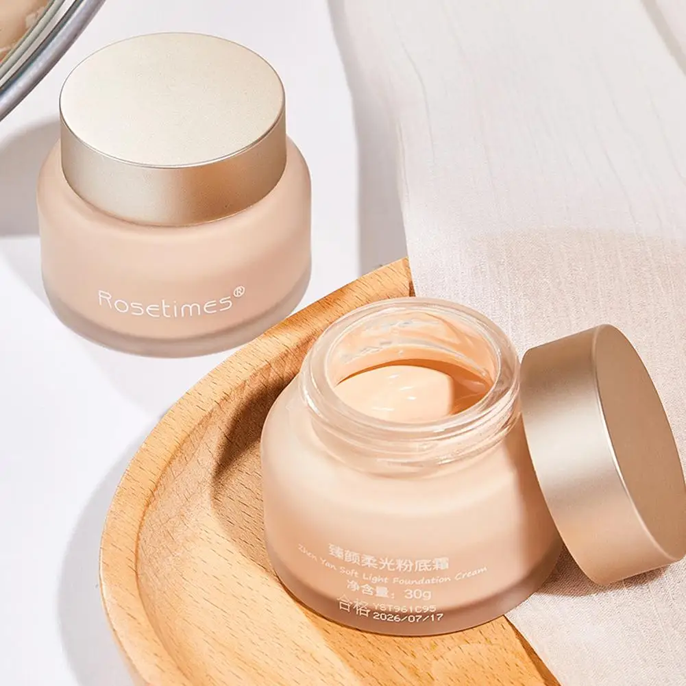 30g Soft Light Foundation Creme wasserdicht und schweiß fest Kontrolle Gesicht Concealer Öl Anfänger Make-up feuchtigkeit spendend h6p7