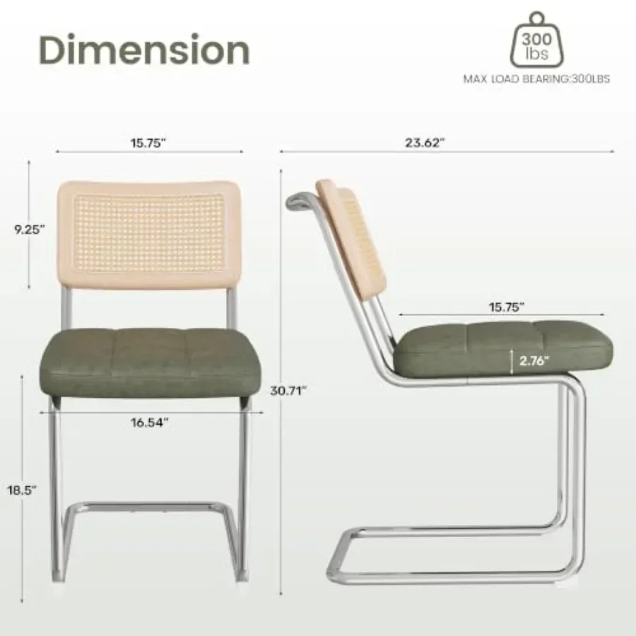 Rattan Dining Chairs for indoor dining areas, natural rattan material, beige color, lightweight and stackable design