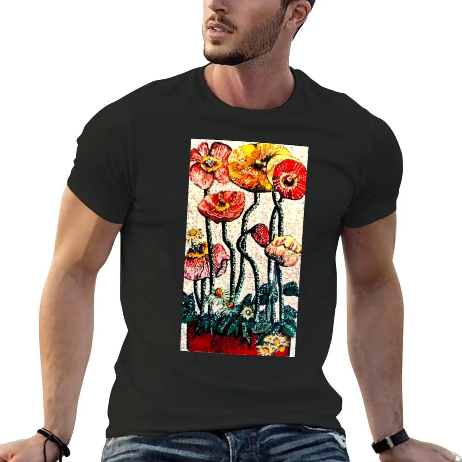 Poppies 80's Style T-Shirt plus sizes custom shirt anime t shirts graphic tee shirt tshirts for men