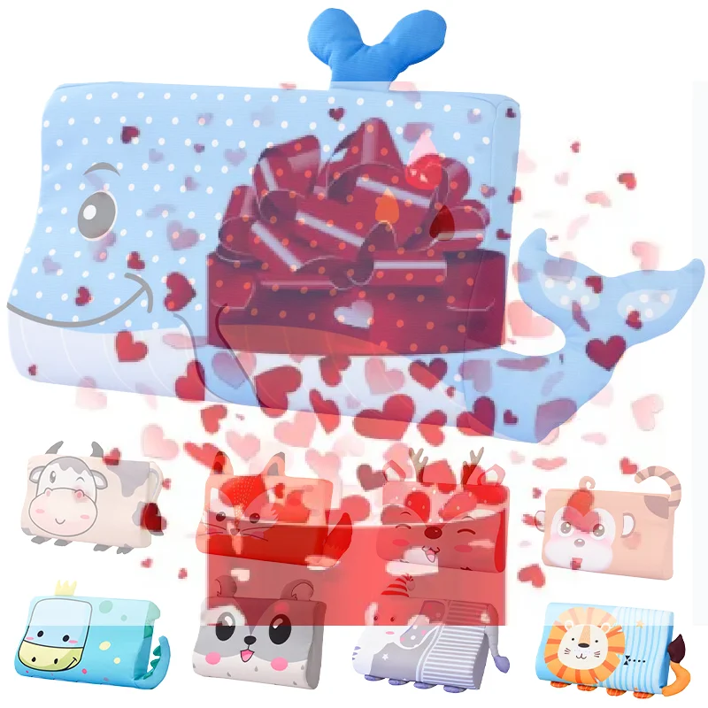 

Подушка для малышей из пены с эффектом памяти с наполнителем из волокна, медленно восстанавливающая форму, мягкая детская подушка, маленькая дышащая подушка для шеи, подушки с мультяшным рисунком, моющиеся