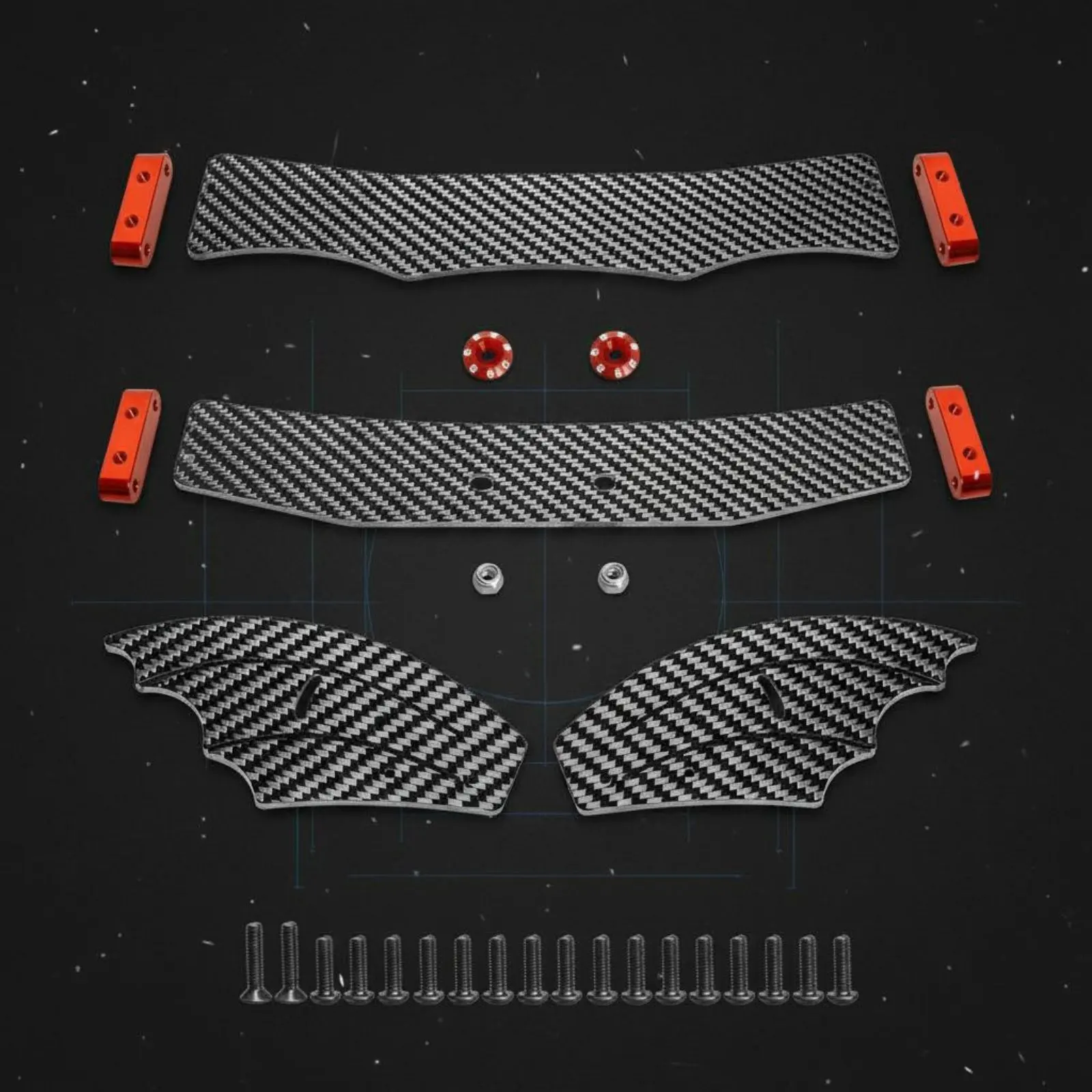 Typhon Rear Spoiler Lightweight Carbon Fiber Rear Spoiler Adjustable Rc Spoiler Aerodynamic Long-Lasting for Racing