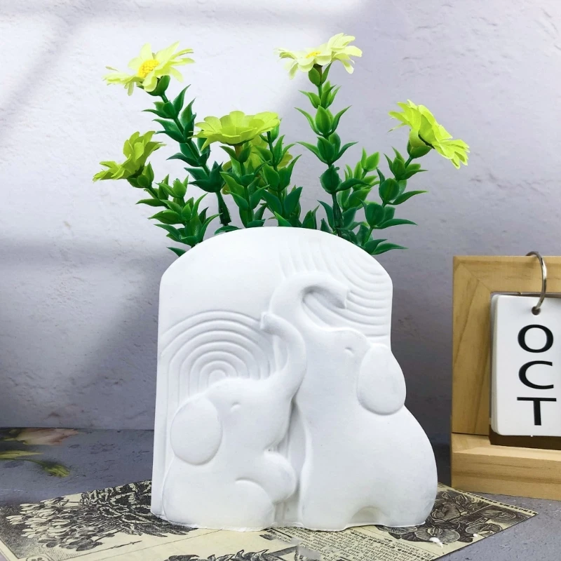 Sturdy Silicone Vase Ornament Mold for Making Decorative Elephant Plant Vases Dropshipping