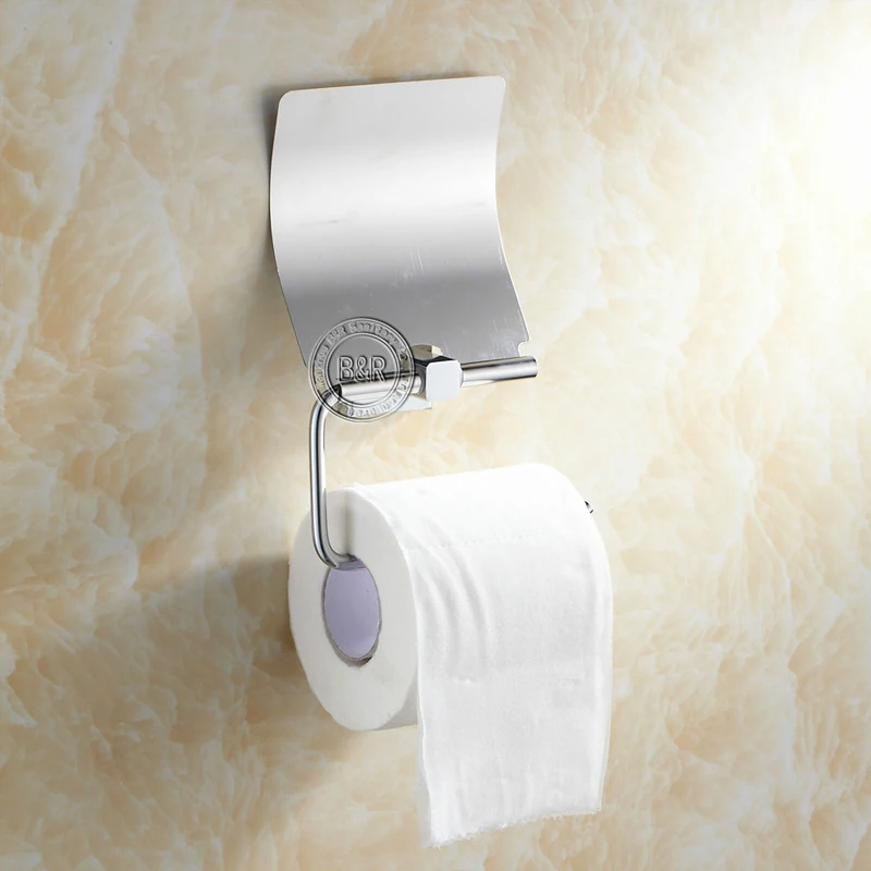 Toilet Paper Holder Concealed Roll Tissue Box 304 Stainless Steel Wall Mount Bathroom Accessories Chrome Polish BR-87011 image 2