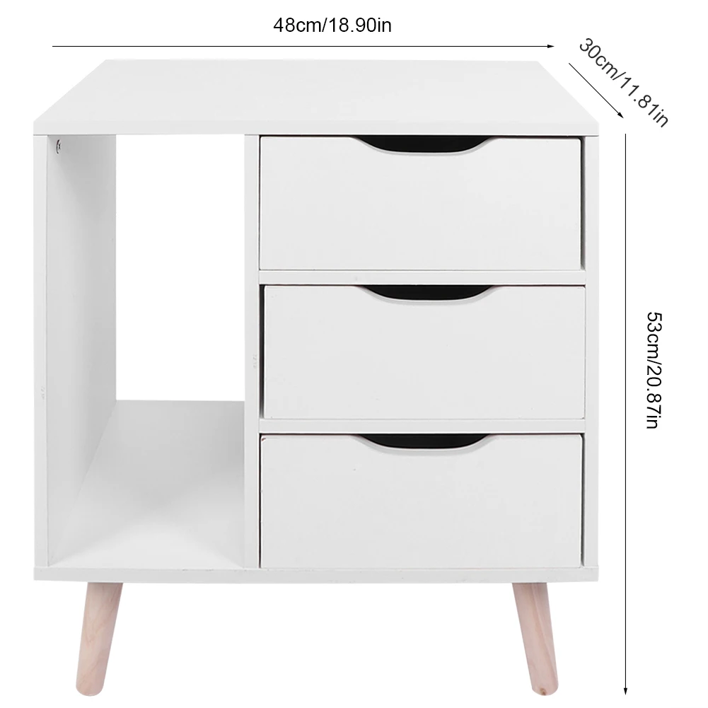Mesita de noche de pie para dormitorio, mesita de noche con cajones, organizador de almacenamiento de pies, mesa de noche