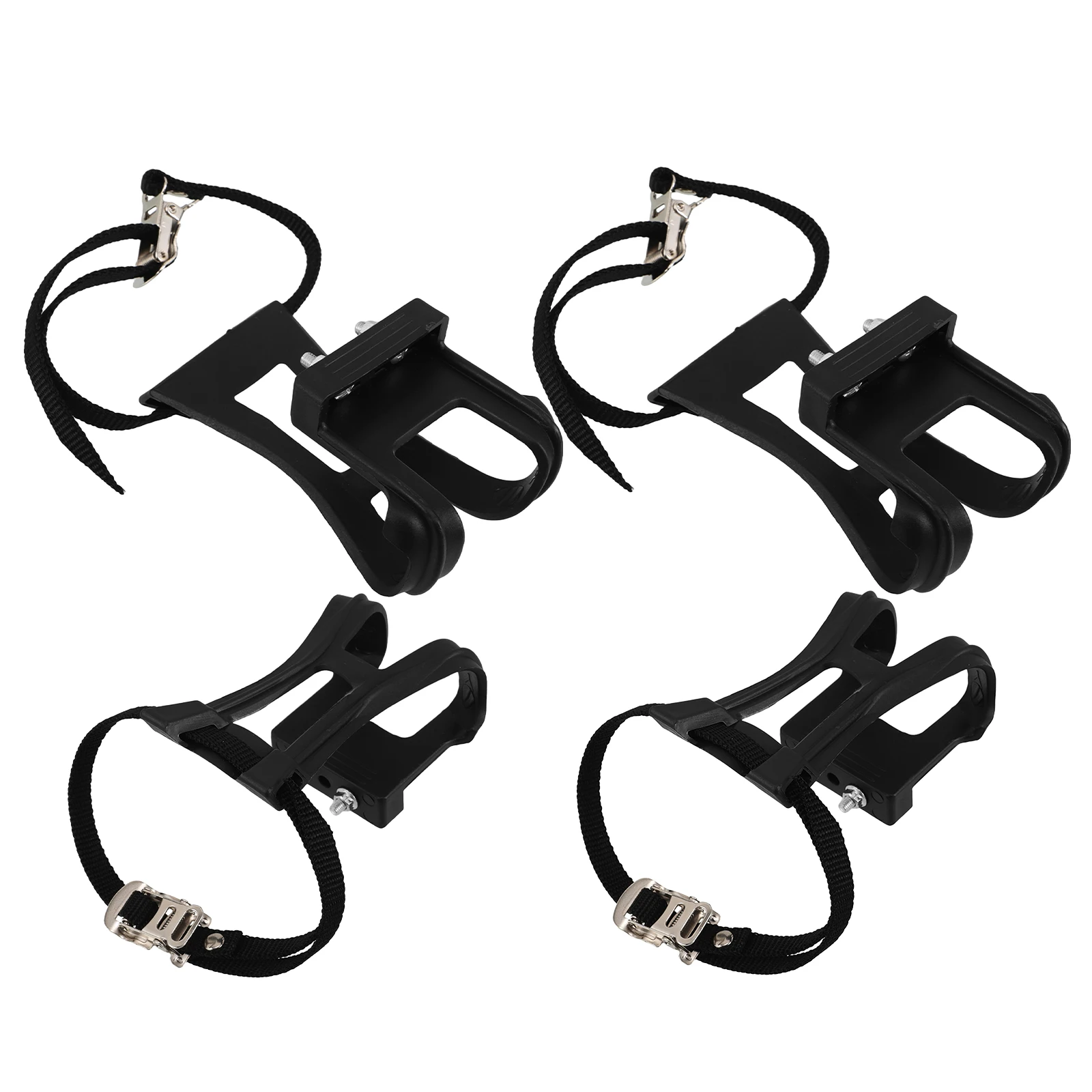 

4Pcs Bike Pedal Toe Clips Straps Adjustable Elastic Cycling Foot Holder for Exercise Bike Mountain Road Universal Pedal Cage