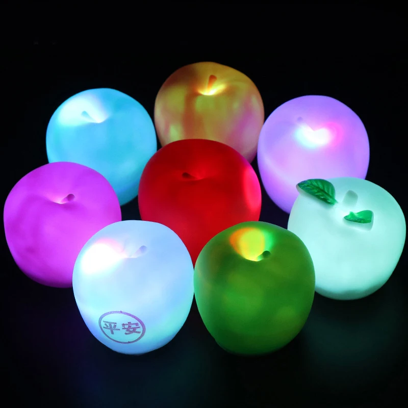 

Novelty Funny Christmas Simulation Apple Night Light Luminous Toys Christmas Eve Colorful Crystal Apples Christmas Eve Gifts