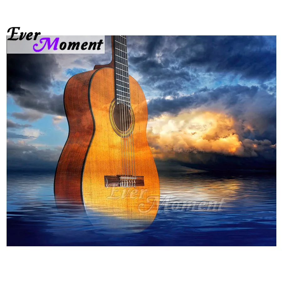 

Ever Moment Diamond Painting Wall Picture Of Rhinestone Violin Sea Mosaic Square Round Diamond Embroidery Decoration ASF1083