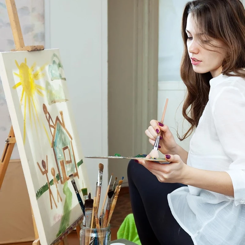 Acrylic Paint Brushes Set,Blending Brushe For Card Making Stencil Projects Acrylic Oil Gold Foil Watercolor Artist Paint