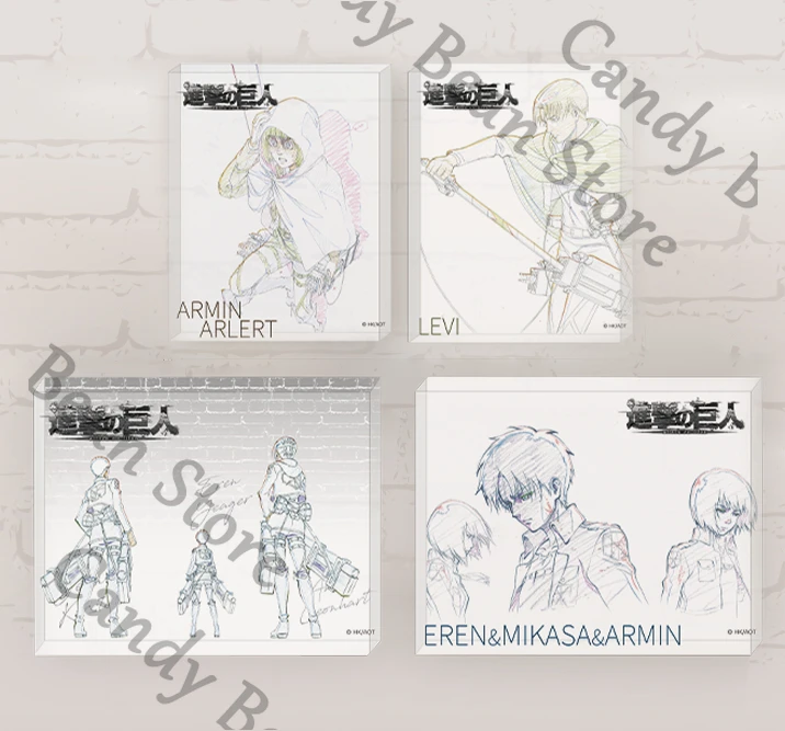 genuino-anime-attack-on-titan-levi-ackerman-armin-eren-cosplay-pittura-originale-carta-acrilica-mattone-in-piedi-segno-cartoon-natale