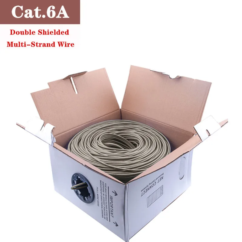 10/25/50m 10G High Speed SFTP Cat6A Ethernet Cable RJ45 Double Shielded Multi-Strand Lan internet Cable Network Cat6A Patch Cord