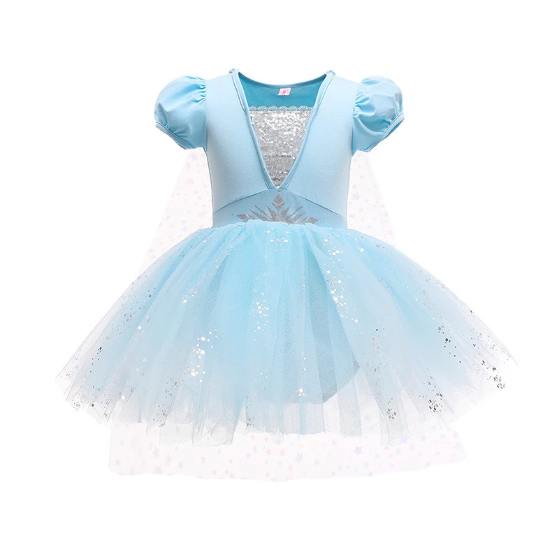 Elsa Anna Girls Tutu Dress Belle Snow White Rapunzel Kids Children Summer Ballet Dance Ball Gown Party Cosplay Costume Clothes