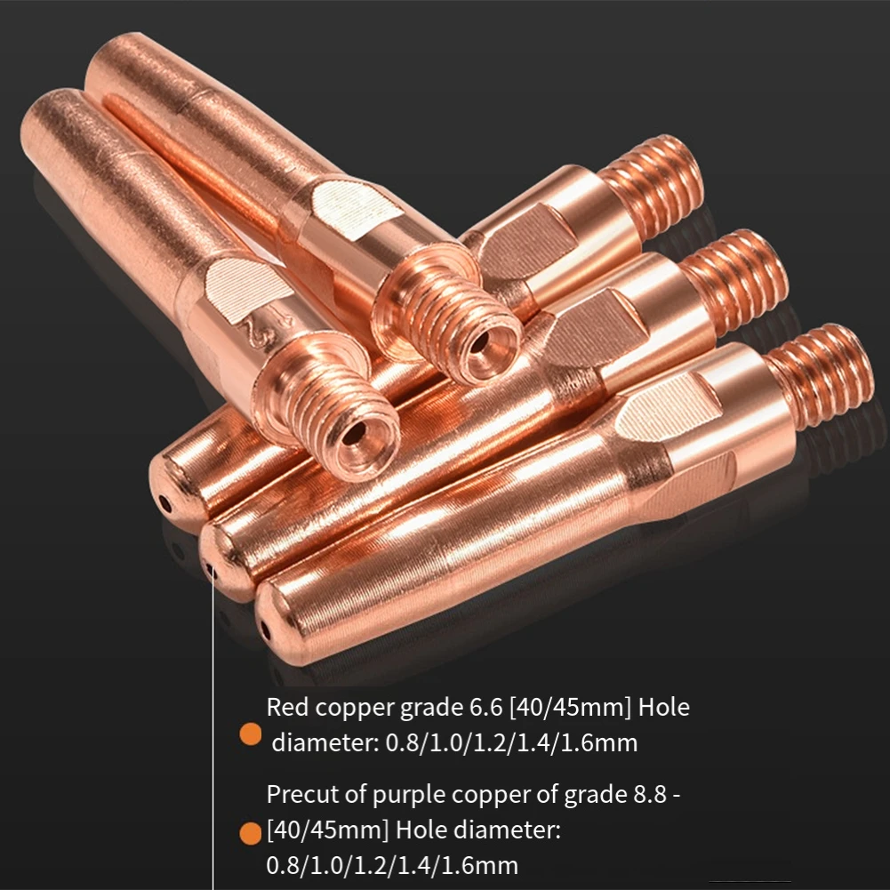 

10pcs 45×8.8mm Premium Welder Contact Tips 45x8.8mm Copper Precisions Hole High Precisions Welding Contact Tips