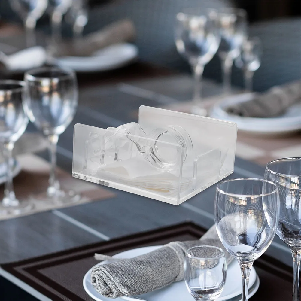 

2pcs Transparent Tissue Box Acrylic Napkin Holder Restaurant Home Decor Clear Plastic Bathroom Tissue Box Modern Napkin Holders