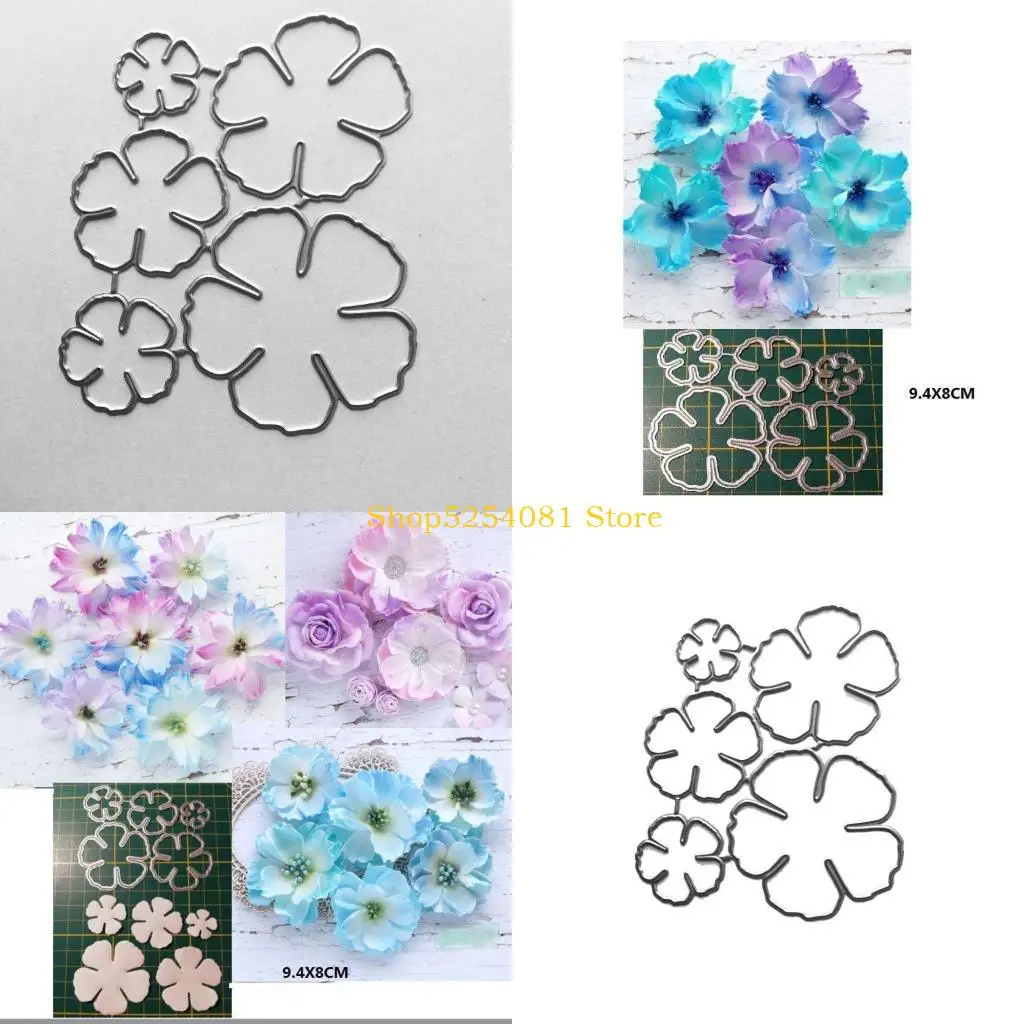 AXYC Five Petal Flower Cutting Dies Metal Stencil Scrapbooking Decor Craft for Home Festival Party Invitation Greeting Card