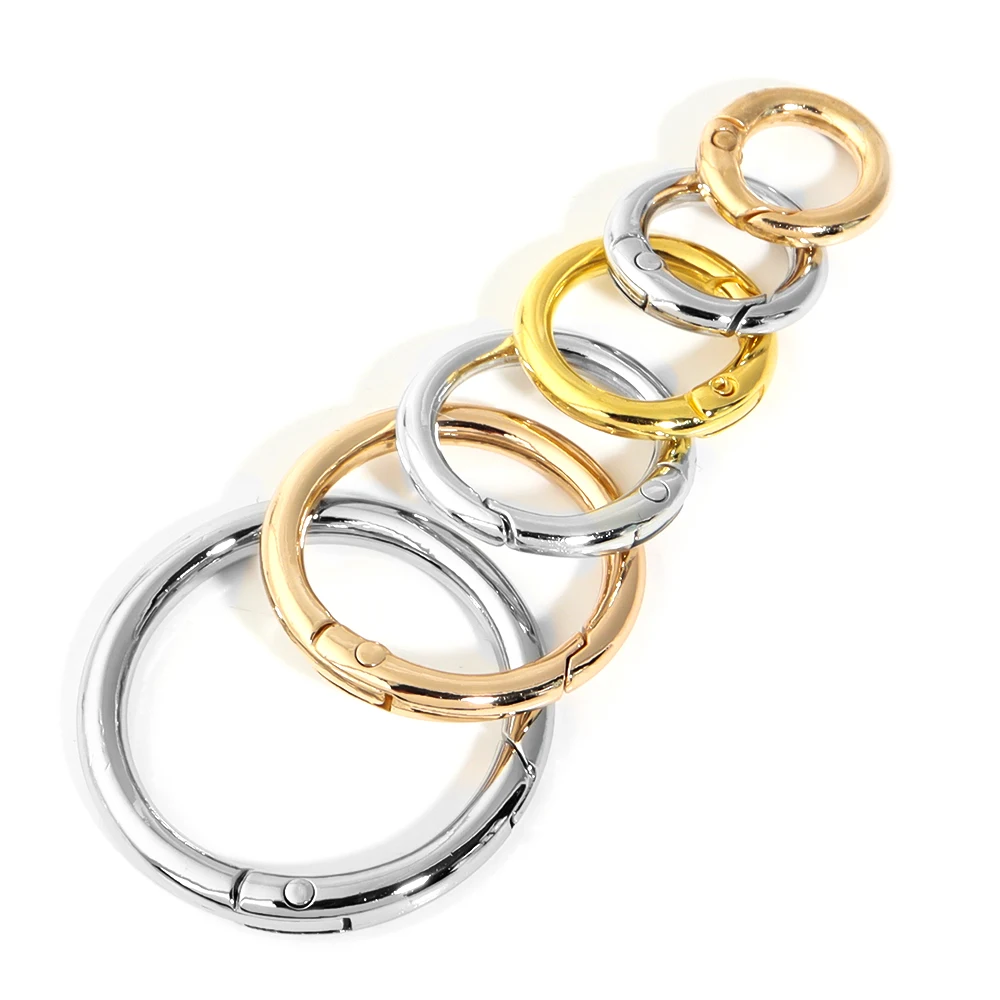 18/20/25/28/33/41 مللي متر يا خاتم الربيع المشابك DIY بها بنفسك مجوهرات قابلة للفتح حلقة تسلق مستديرة المفاتيح حقيبة كليب هوك سلسلة الكلب موصل #4
