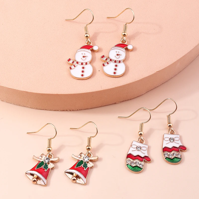 Neue Mode Mix Stile Frohe Weihnachten Ohrringe für Frauen Weihnachten Baum Deer Santa Baumeln Ohrringe Neue Jahr Schmuck Geschenke – Detail 9