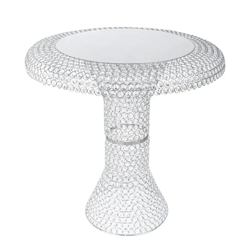 Wedding venue layout crystal cake stand crystal dessert table