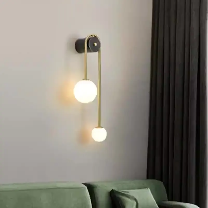 

Hot Selling Bulb Glass Ball LED Wall Light Modern Minimalist Art Deco Sconce For Bedroom Bedside Wall Lamp