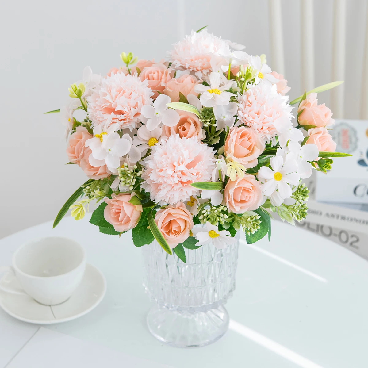 Künstliche Blumen Seidenrosen Hochzeitskranz Heim Tischdekoration Festliche Dekoration Brautstrauß Outdoor Garten DIY Bestseller Geschenk