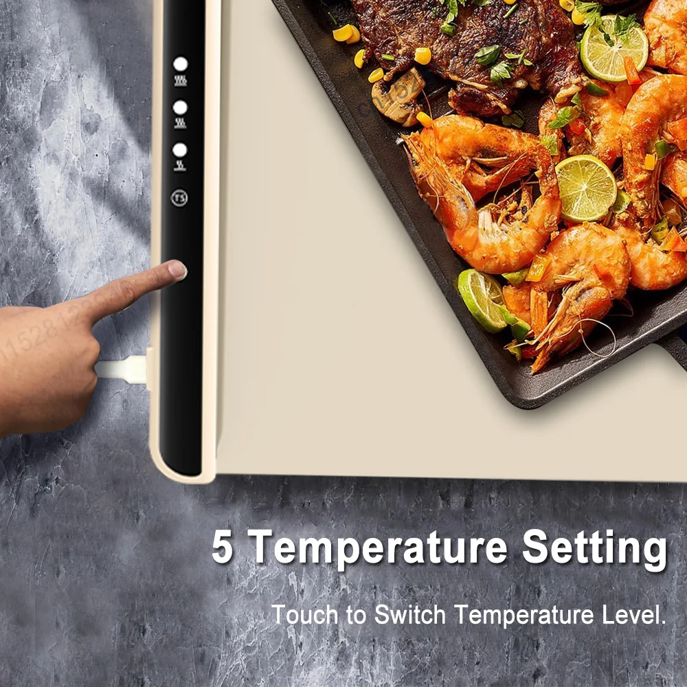 Electric Food Warming Tray Portable Foldable Food Warm Plate Fast Heating Plate for Party Keep Food Hot Constant Mat Food Warmer