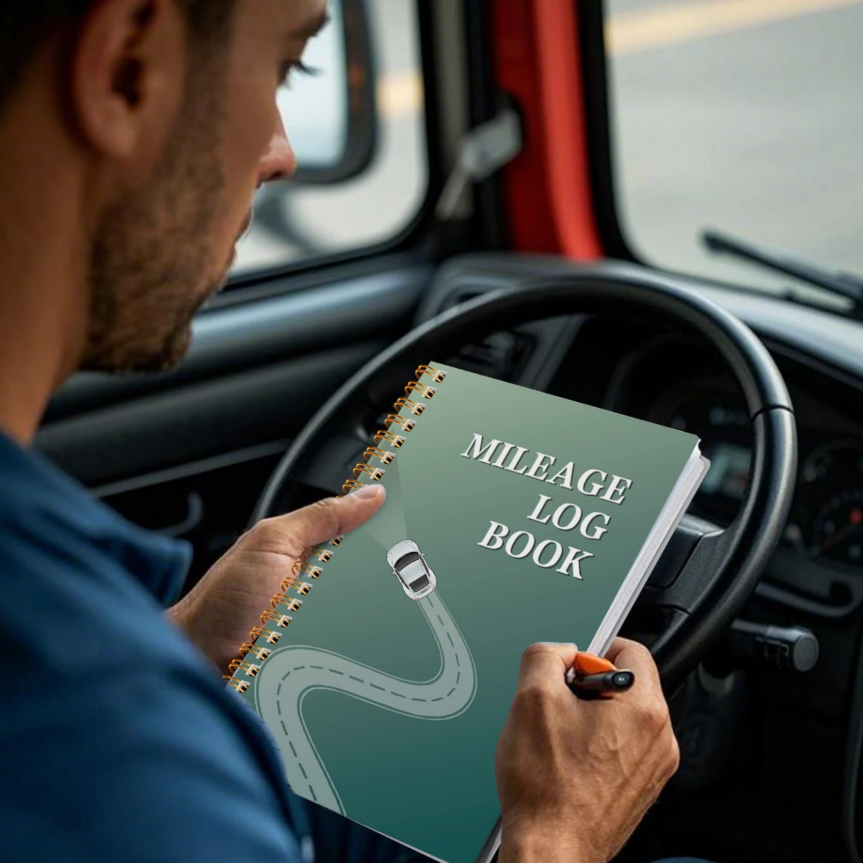 Libro di registro per chilometraggio A5, localizzatore di spese per veicoli con contachilometri, miglia, carburante, parcheggio, perfetto per documenti di auto aziendali e personali