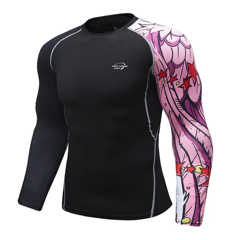 Koszulka kompresyjna Rashguard bokserskie koszulki do biegania joga Fitness MMA męskie koszulki BJJ rajstopy Muay Thai GMY marka sportowa odzież