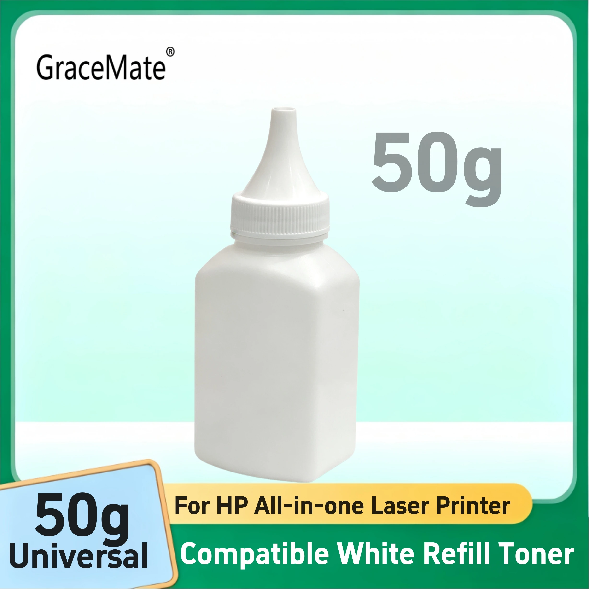 GraceMate 50g Universal White Laser Toner Powder Compatible For HP Laser Printer Refill