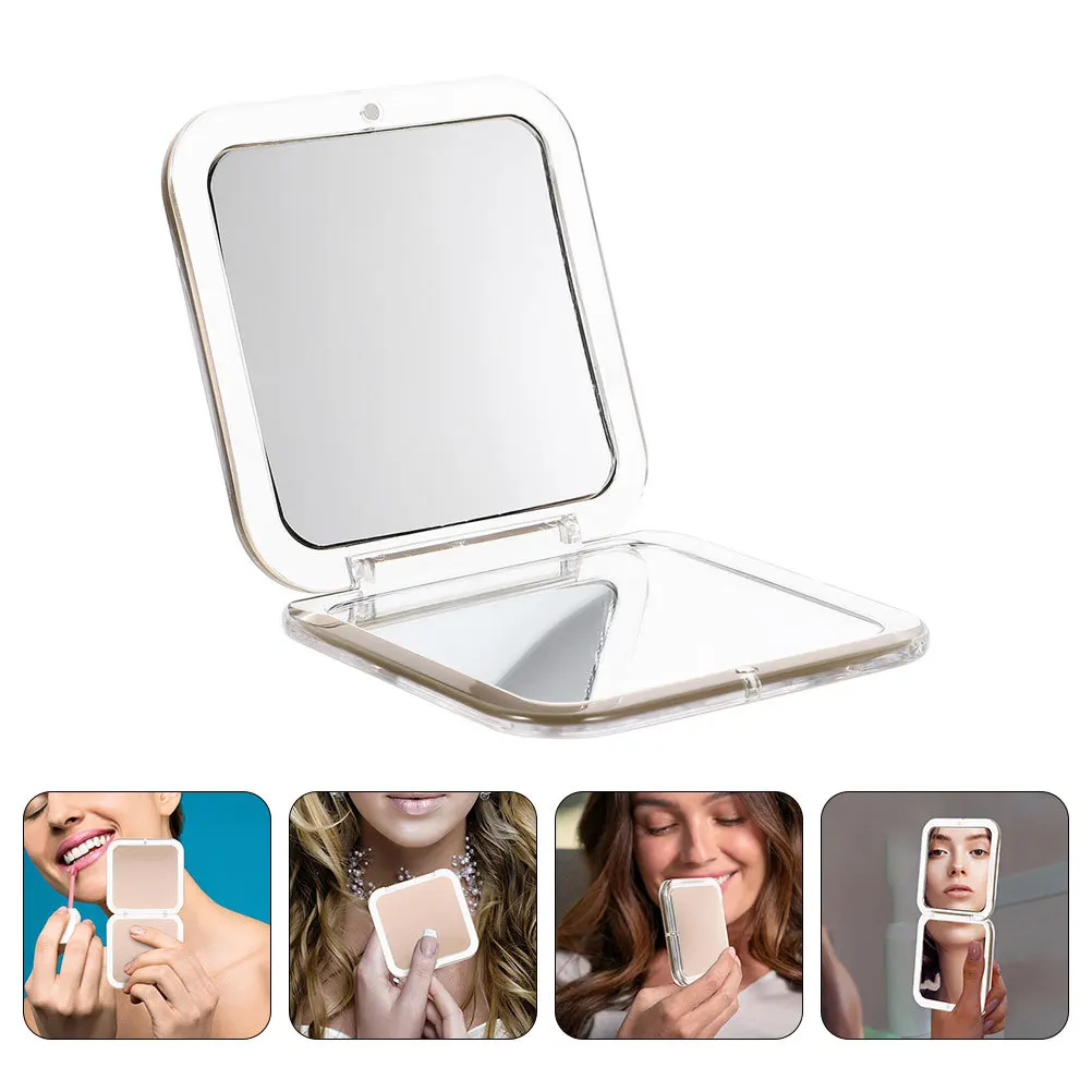 

Mini Foldable Square Compact Makeup Mirror Portable Travel Pocket Flip Cover Small Handheld Mirror for Women Hand Mirrors