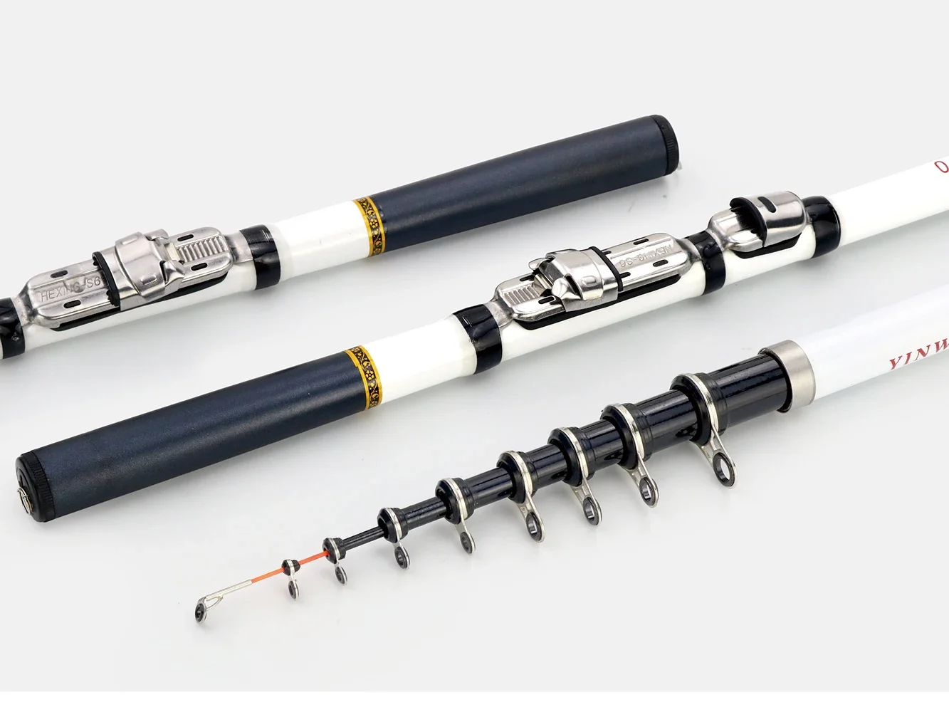 3M 2.7M 2.4M 2.1M 1.8M 1.5M Teleskop-Angelrute zum Felsangeln, Spinn-, Fliegen-, Karpfen- und Feederangeln, Kohlefaser, Pesca Mini Reiserute mit Rollenhalter – Detail 10