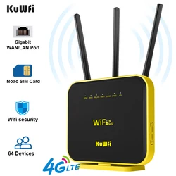 KuWFi 기가비트 와이파이 라우터, 5GHz, 4G LTE 라우터, 듀얼 밴드, 1200Mbps 와이파이 리피터, 3G, 4G SIM 카드 라우터, 홈 오피스 라우터