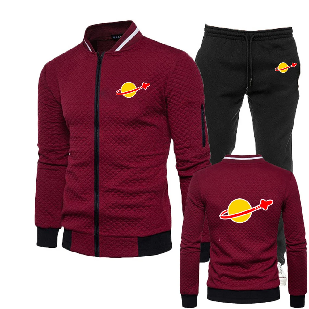 2025 Spring And Autumn Men's Classic Space Logo Logo Print Distinctive Personality Anti Collision Shirt Hoodies Pants Suits