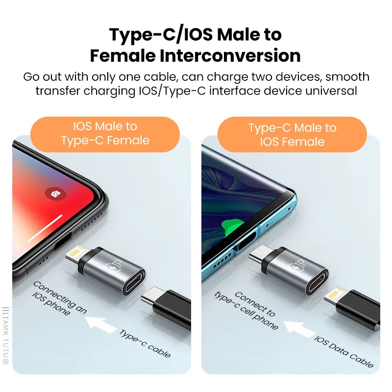 محول USB من النوع C لهاتف آيفون USB C إلى محول البرق 20 وات شحن سريع محول نقل البيانات البرق إلى موصل من النوع C