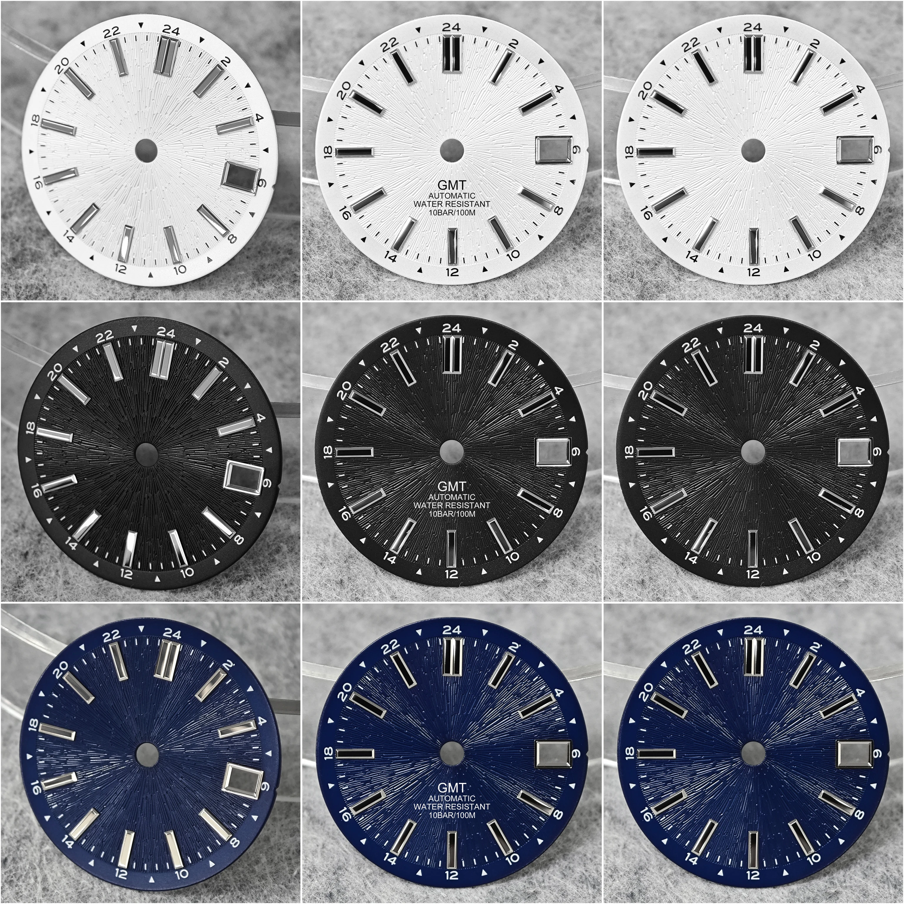 NH34 Dial 28.5mm New Model GMT Dial High-Quality Watch Replacement Parts Compatible with NH34 Automatic Movement Customizable