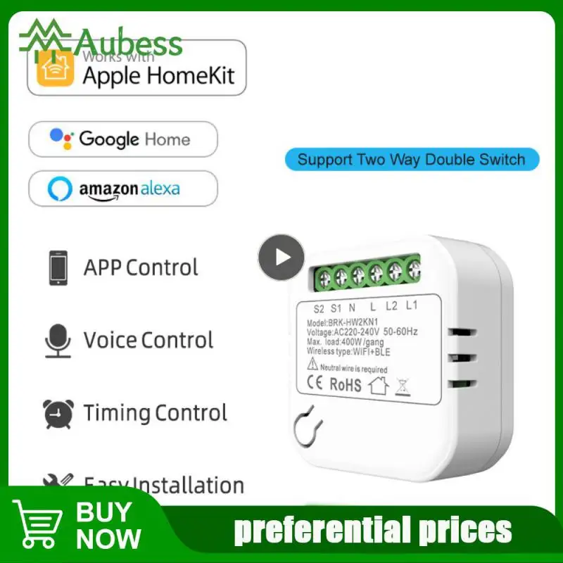 Smart WiFi Switch Mini Smart Circuit Breaker Smart Home Kit Module Voice Control For Homekit/Alexa/ Homepage/AliGenie