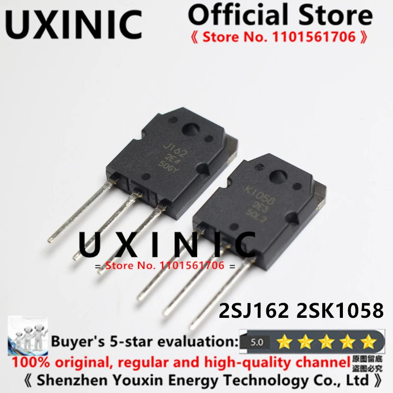 UXINIC 100% New Imported OriginaI  2SJ162 2SK1058 K1058 J162 TO-247 High Power Audible Counter Tube