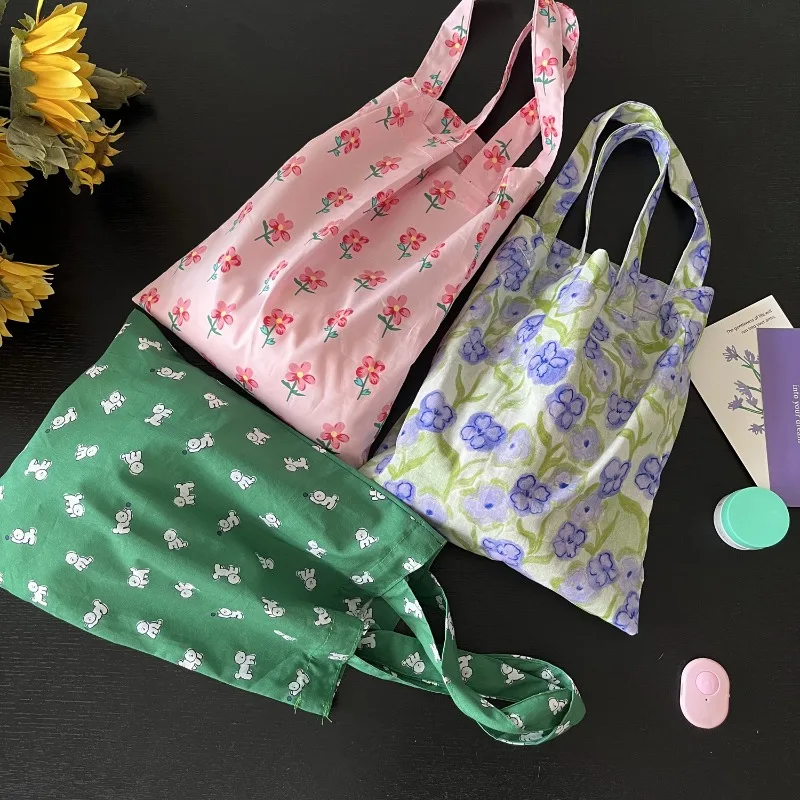 

Casual Versatile Floral Women's Cotton Handbags Lightweight Commuter Ladies Book Tote Portable Female Shopping Bag Clutch