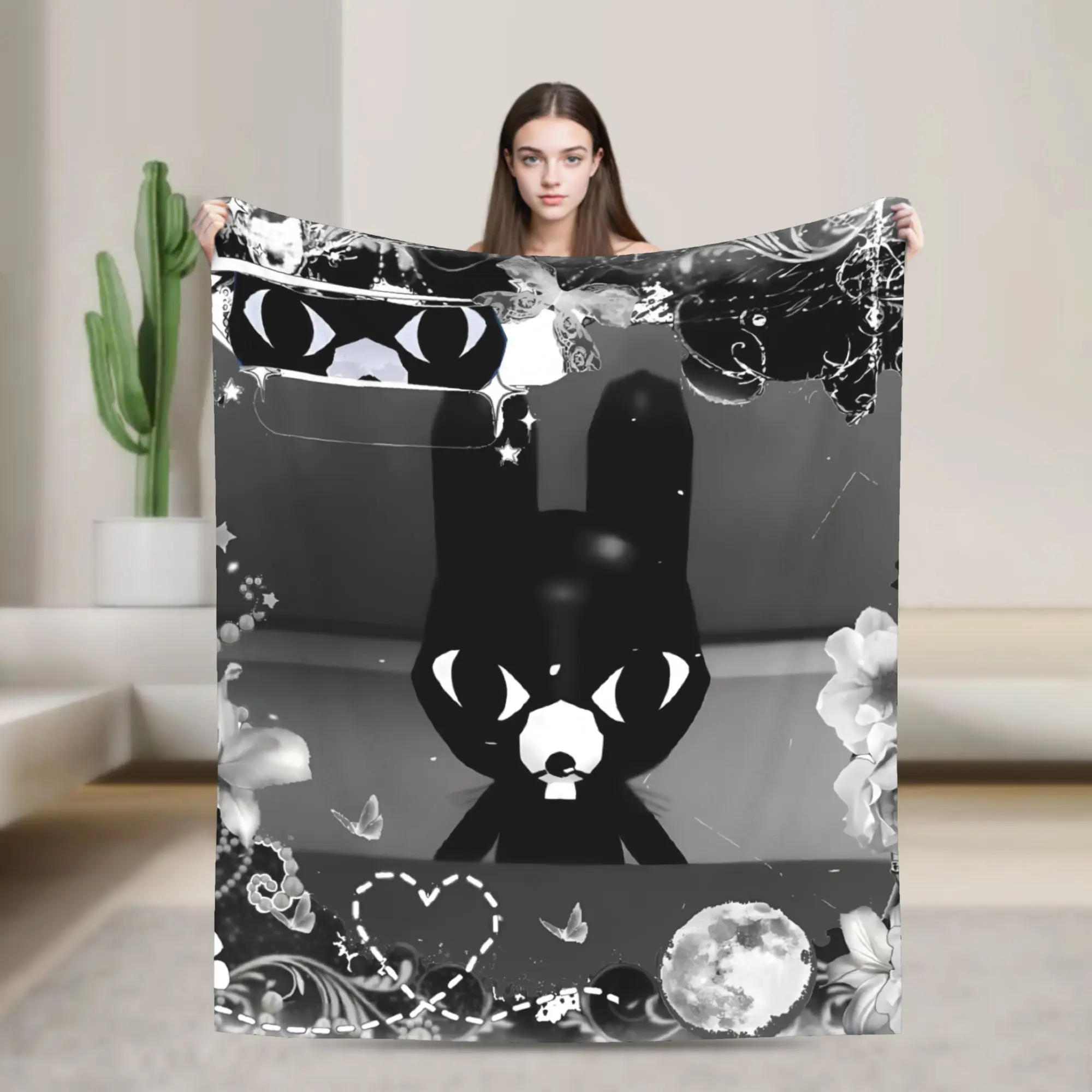 Animal Hospital Black Rabbit Mono Anime Blanket Quality Super Warm  Throw Blanket Winter Travel Couch Bed Comfortable Bedspread