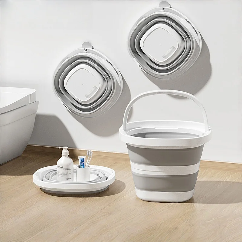 

​Collapsible Folding Bucket 10L/5L Multi-Purpose for Camping Fishing Car Wash Leak Proof Portable Water Container with Handle