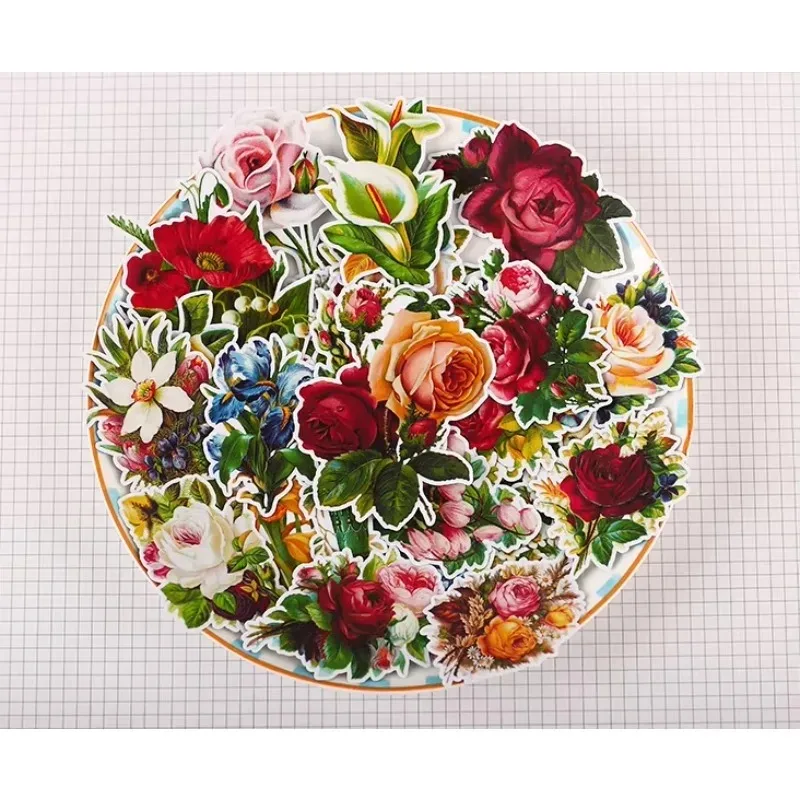 36pcs Creative Cute Self-made Retro Victoria Rose Stickers Scrapbooking Stickers /decorative Sticker /DIY Craft Photo Albums