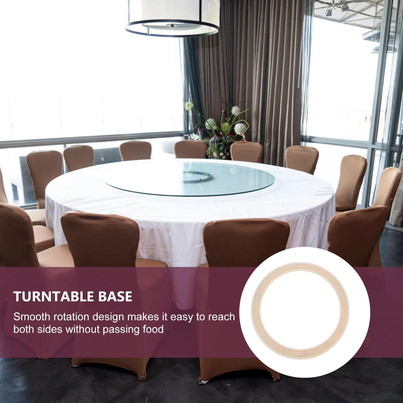 

Plastic Turntable Bearing Round Rotating Swivel Plate 360 Degree Silent Rotation for Banquets Restaurants Kitchens Dining Rooms